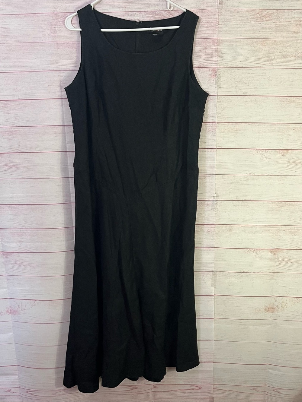 Style & Co Black 100% Linen Sleeveless Asymmetrical Dress Size 18